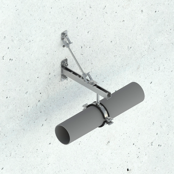 Хомут составной с виброгасителем монтаж