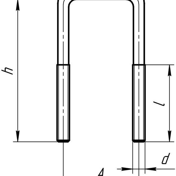 Хомут П-образный размеры