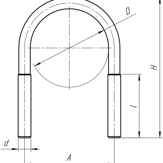 Хомут U-образный размеры
